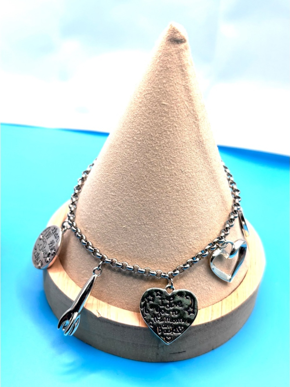 Silver tone My love Heart Charm Bracelet - Women's Jewelry‎